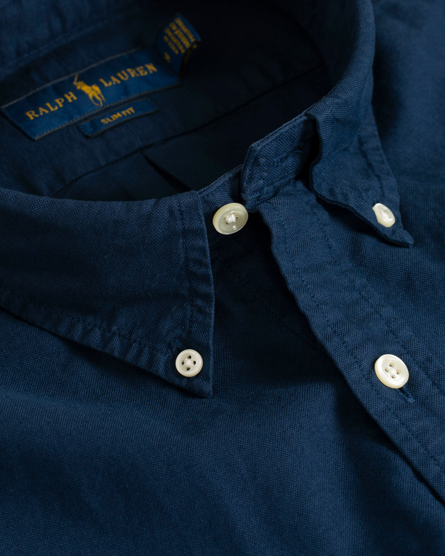 Herre | Skjorter | Polo Ralph Lauren | Slim Fit Garment Dyed Oxford Shirt Newport Navy