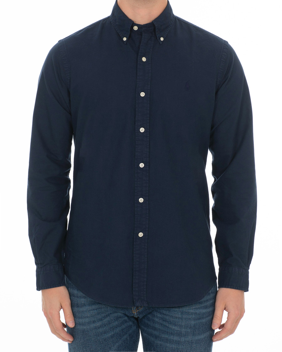Herre | Skjorter | Polo Ralph Lauren | Custom Fit Garment Dyed Oxford Shirt Newport Navy