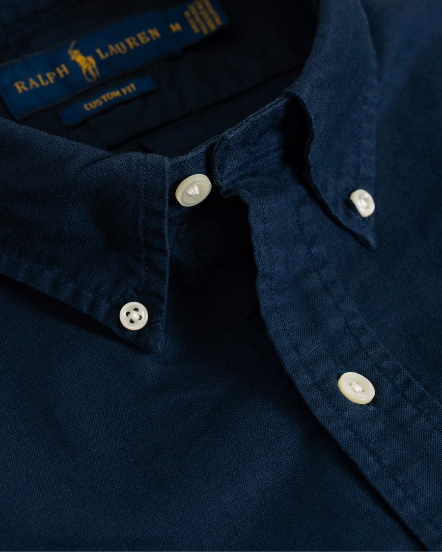 Herre | Skjorter | Polo Ralph Lauren | Custom Fit Garment Dyed Oxford Shirt Newport Navy