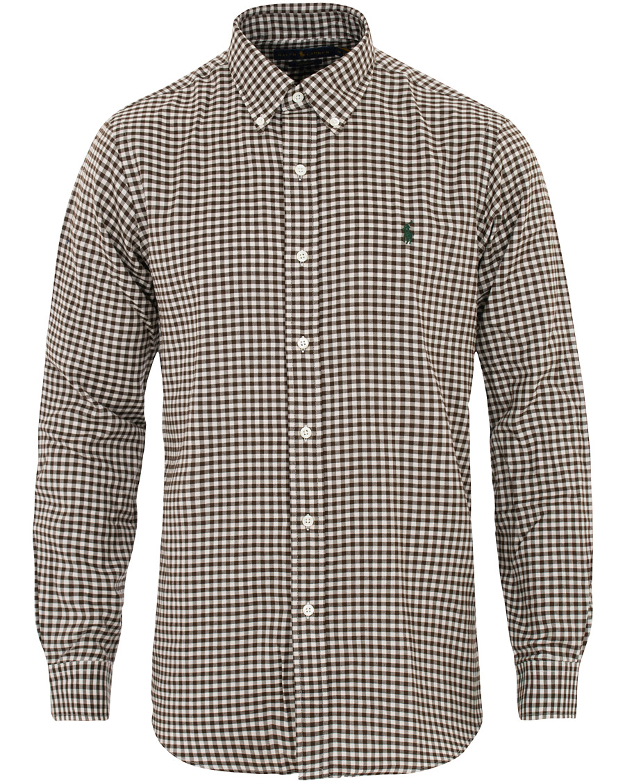 Herre | Skjorter | Polo Ralph Lauren | Custom Fit Twill Check Shirt Brown/White