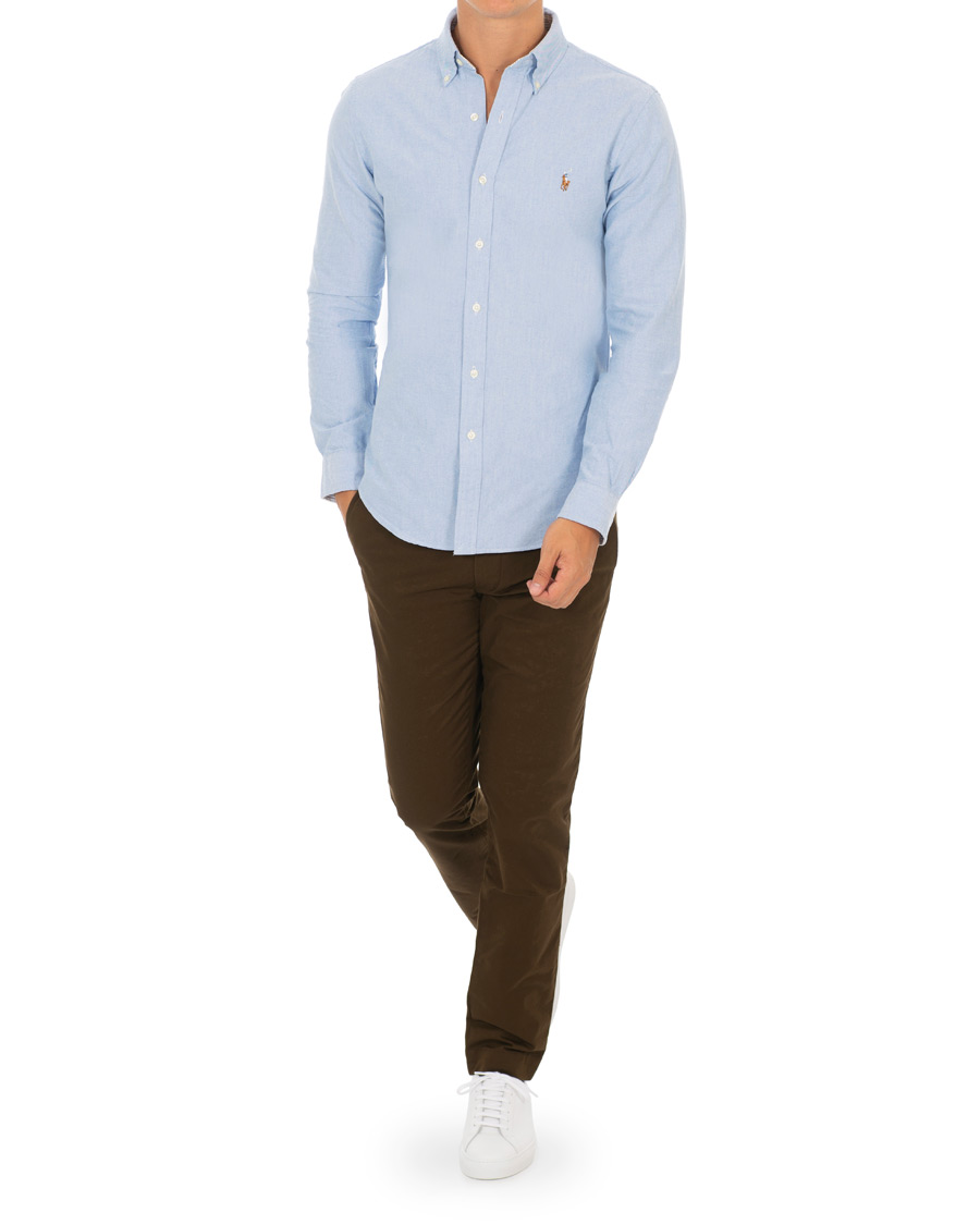 Herre | Skjorter | Polo Ralph Lauren | Slim Fit Contrast Oxford Shirt Light Blue