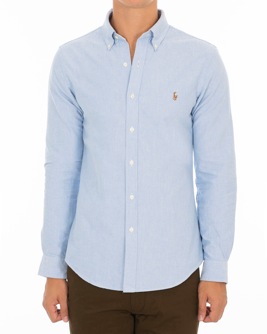 Herre | Skjorter | Polo Ralph Lauren | Slim Fit Contrast Oxford Shirt Light Blue