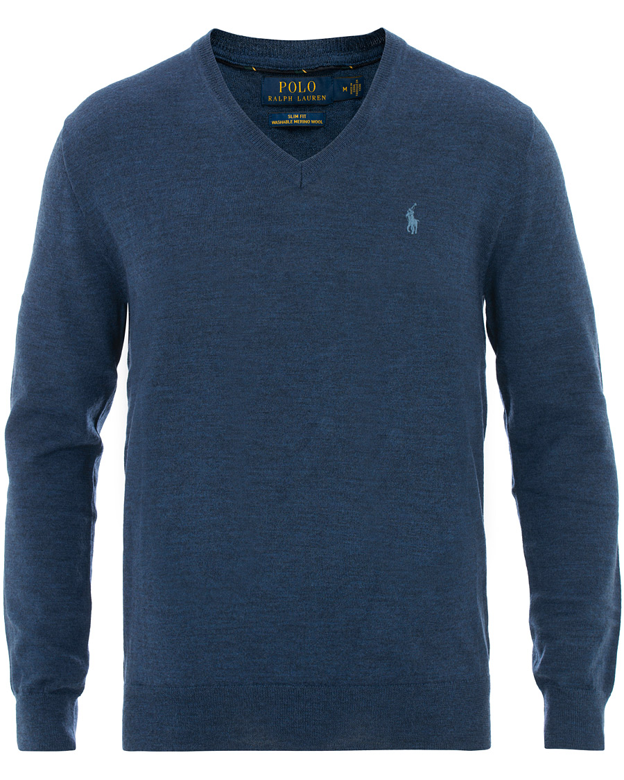 Herre | Gensere | Polo Ralph Lauren | Merino V Neck Pullover Blue