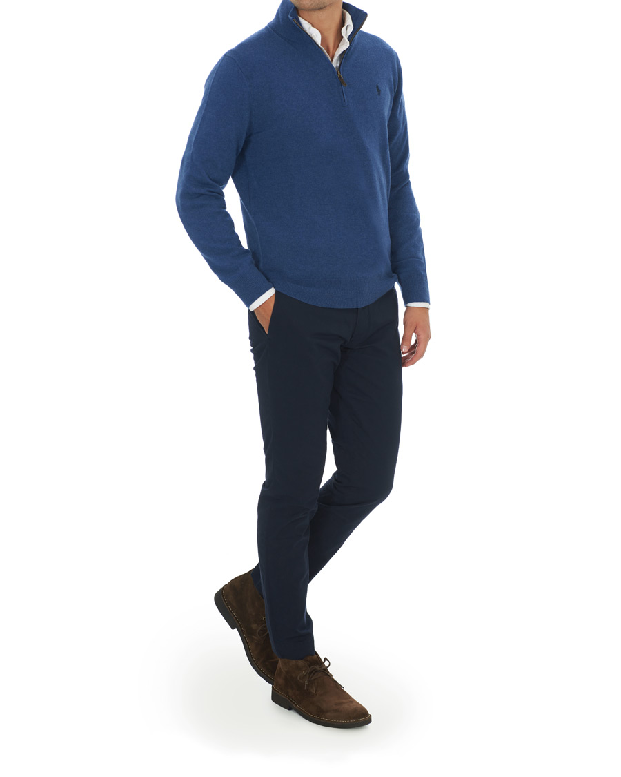 Herre | Gensere | Polo Ralph Lauren | Merino Half Zip Shale Blue