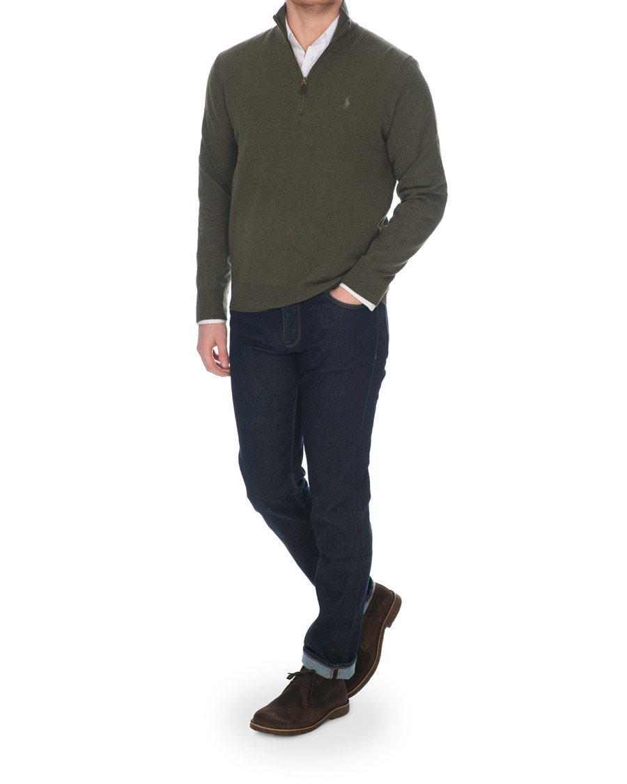 Herre | Gensere | Polo Ralph Lauren | Merino Half Zip Olive