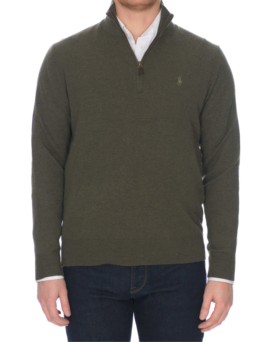 Herre | Gensere | Polo Ralph Lauren | Merino Half Zip Olive