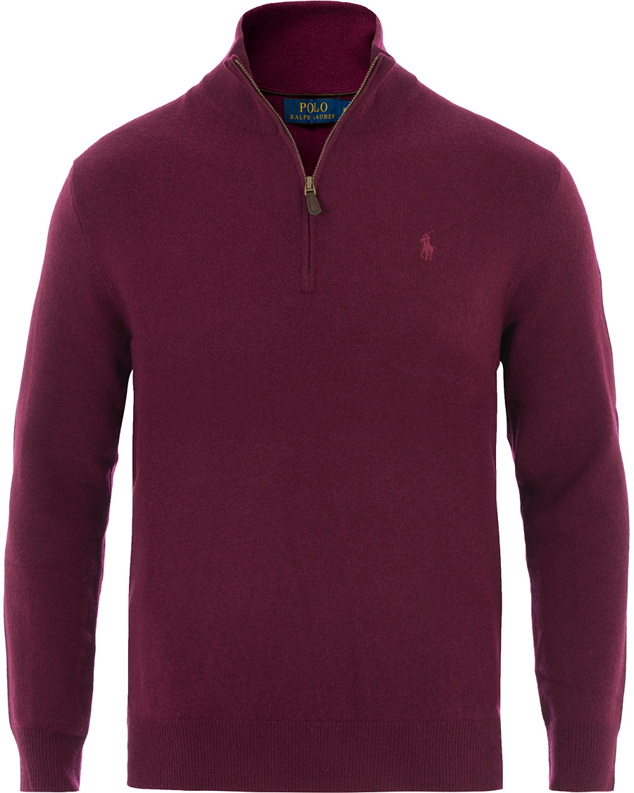 Herre | Gensere | Polo Ralph Lauren | Merino Half Zip Burgundy
