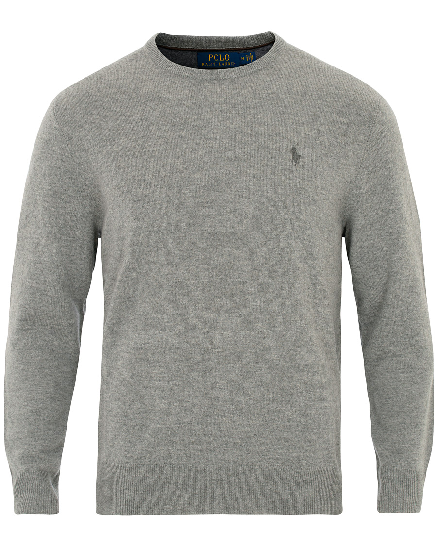 Herre | Gensere | Polo Ralph Lauren | Lambswool Crew Neck Pullover Fawn Grey Heather