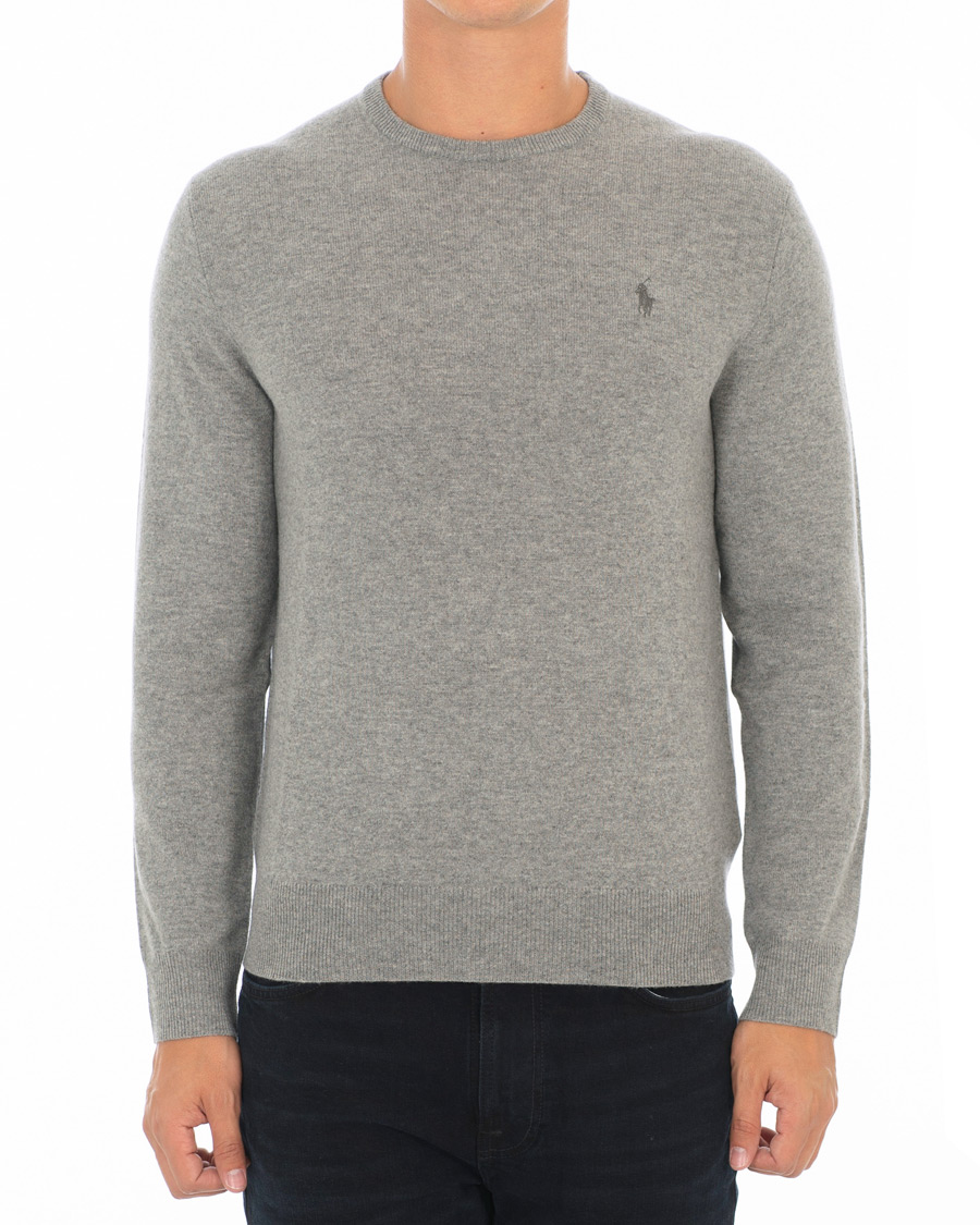 Herre | Gensere | Polo Ralph Lauren | Lambswool Crew Neck Pullover Fawn Grey Heather