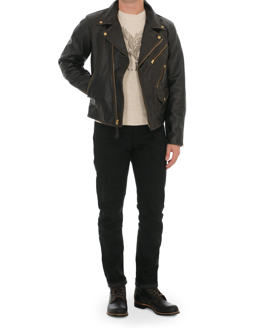 Herre | Jakker | RRL | Marshall Leather Jacket Vintage Black