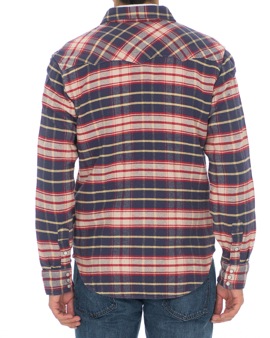 Herre | Skjorter | RRL | Buffalo Western Flannel Shirt Navy/Red Plaid