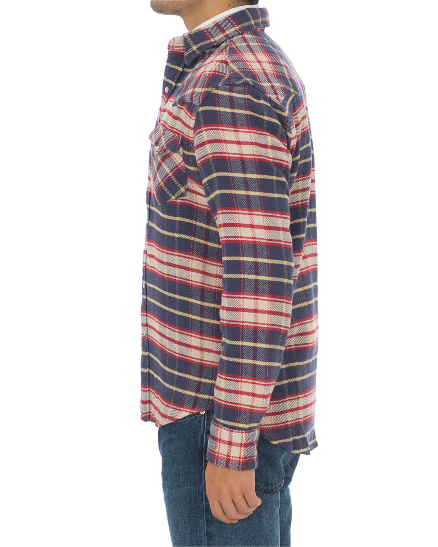 Herre | Skjorter | RRL | Buffalo Western Flannel Shirt Navy/Red Plaid