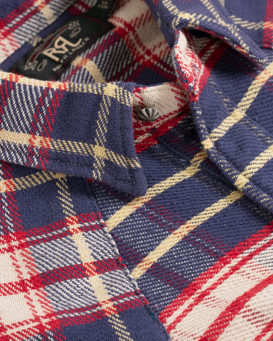 Herre | Skjorter | RRL | Buffalo Western Flannel Shirt Navy/Red Plaid