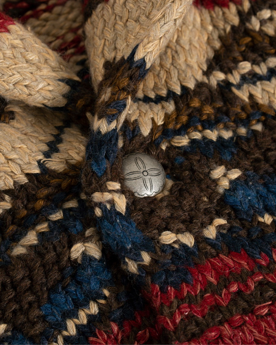 Herre | Gensere | RRL | Ranch Shawl Collar Hand Knit Cardigan Red/Navy/Cream
