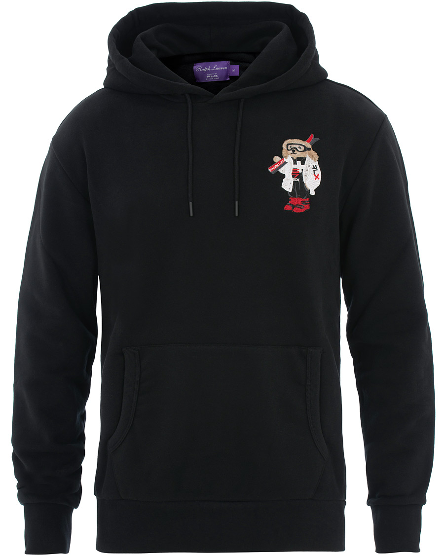 Herre | Gensere | Ralph Lauren Purple Label | Ski Bear Luxury Fleece Hoodie Black