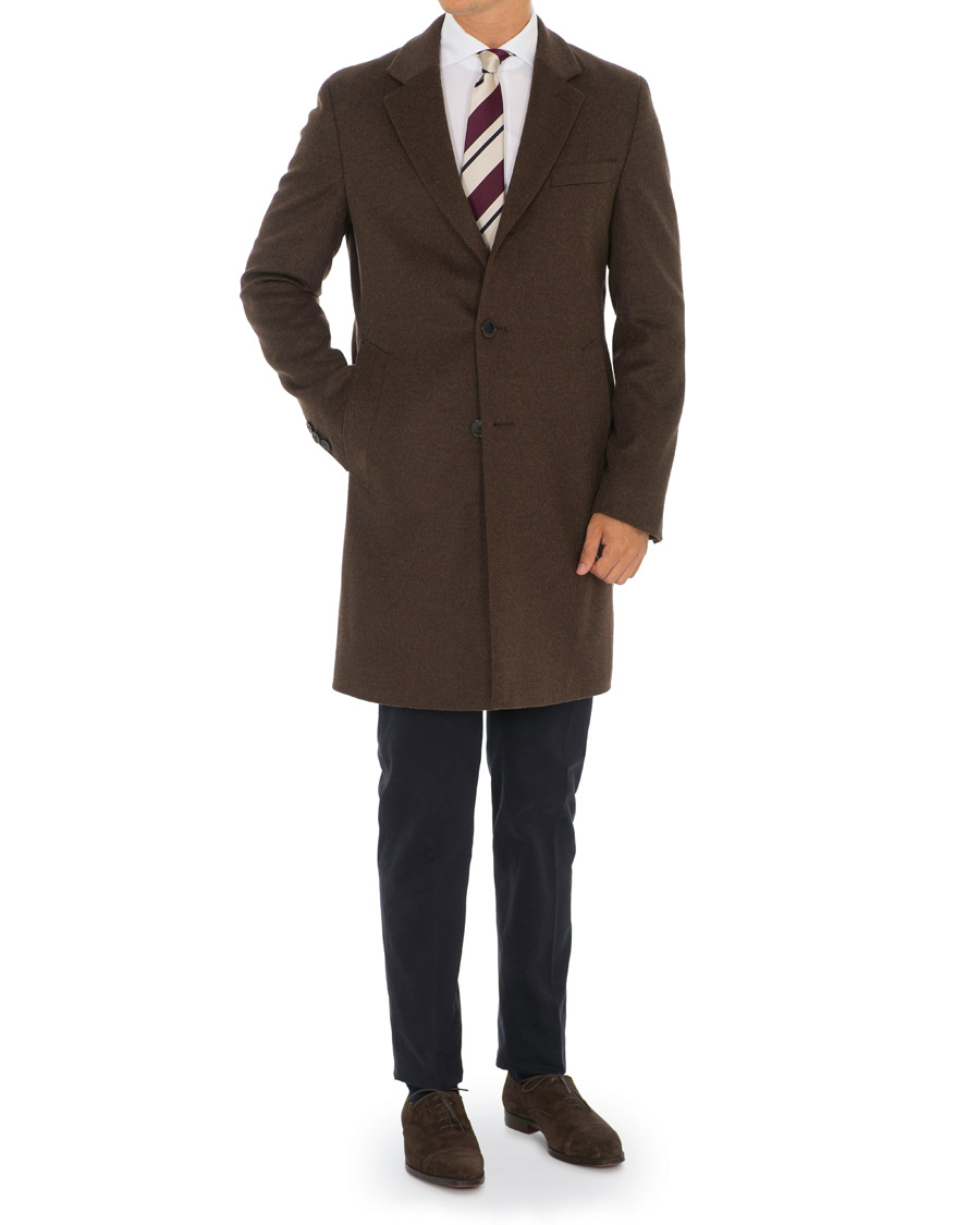 Herre | Jakker | BOSS BLACK | BOSS Nye Wool/Cashmere Coat Brown