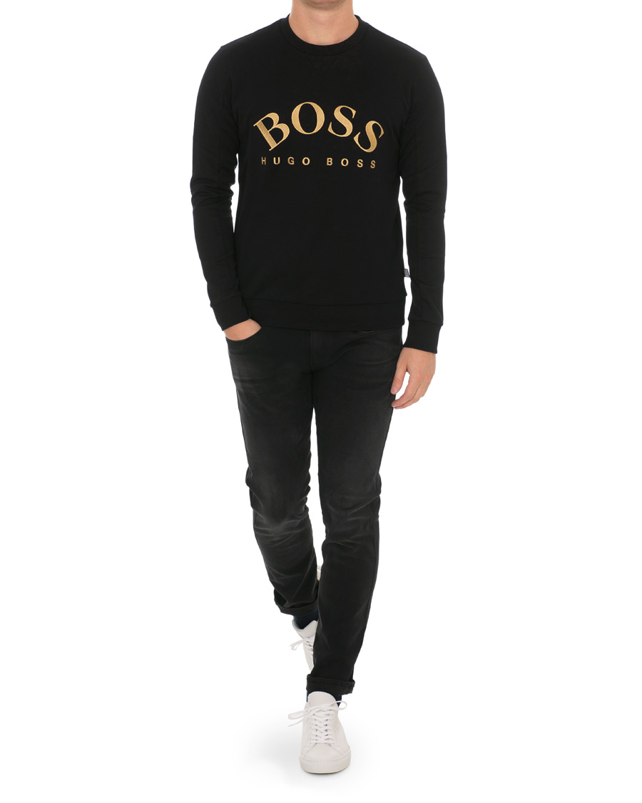 Herre | Gensere | BOSS GREEN | BOSS Athleisure Salbo Crew Neck Sweater Black/Gold