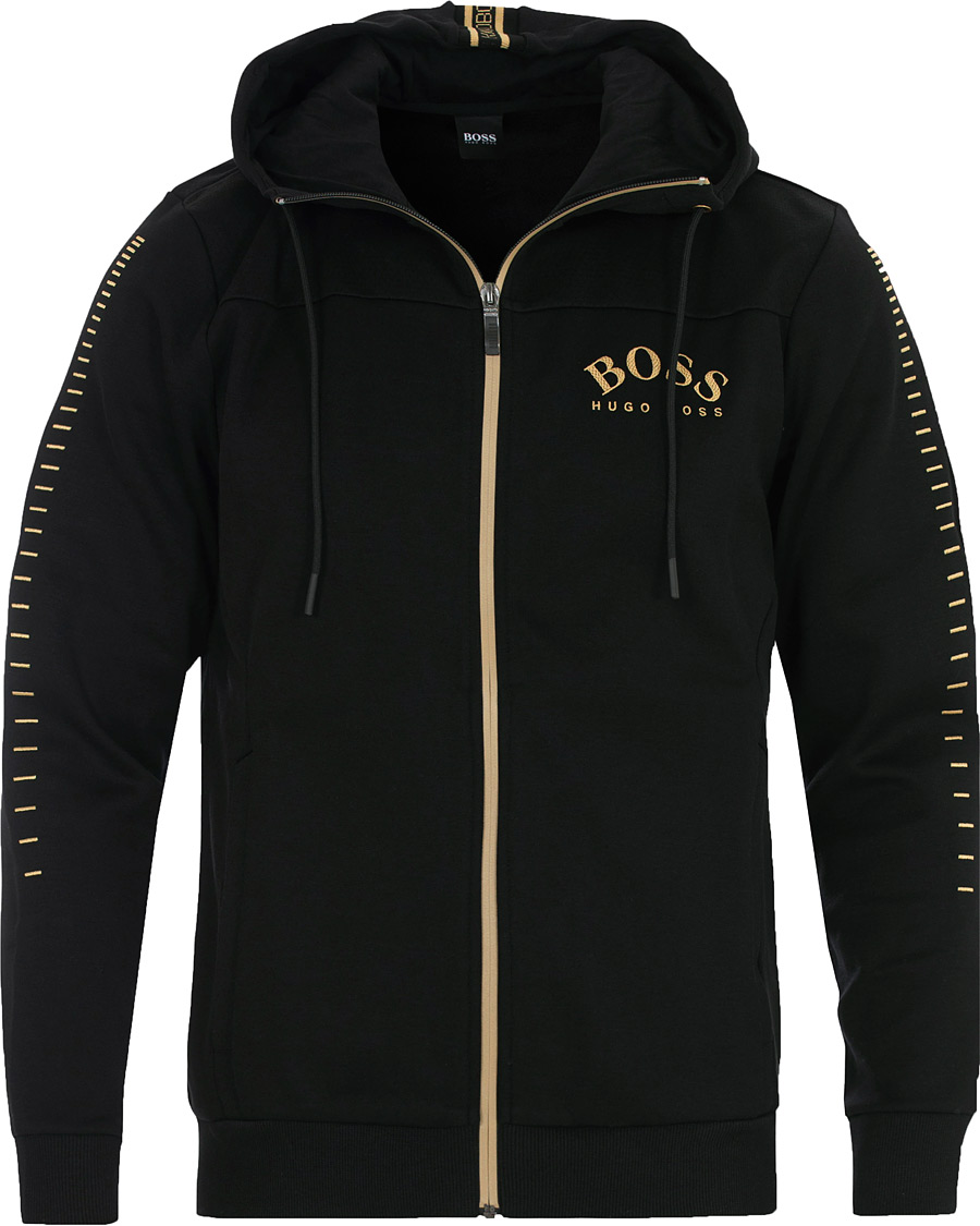 Herre | Gensere | BOSS GREEN | BOSS Athleisure Saggy Win Full Zip Hoodie Black/Gold