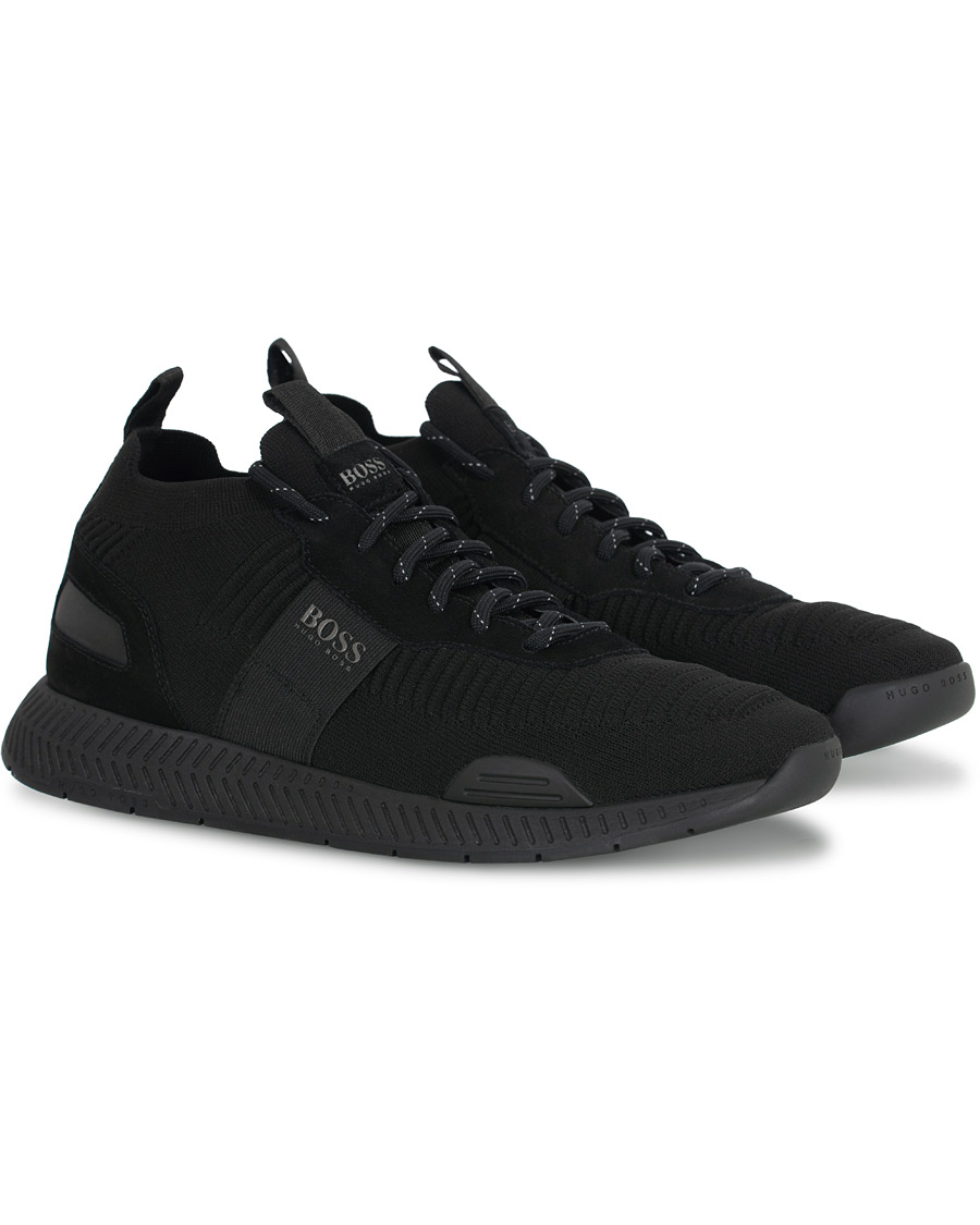 BOSS Athleisure Titanium Mesh Running Sneaker Black hos CareOfCarl.no