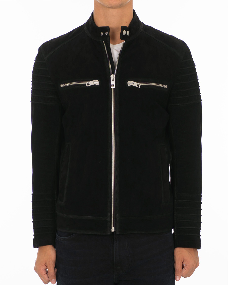 Herre | Jakker | BOSS ORANGE | BOSS Casual Joke Suede Jacket Black