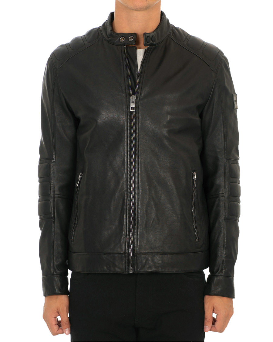 Herre | | BOSS ORANGE | BOSS Casual Jagson Leather Jacket Black