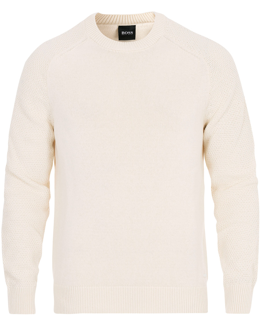 Herre | Gensere | BOSS ORANGE | BOSS Casual Kamiscos Recylced Cotton Blend Crew Neck Cloud Cream