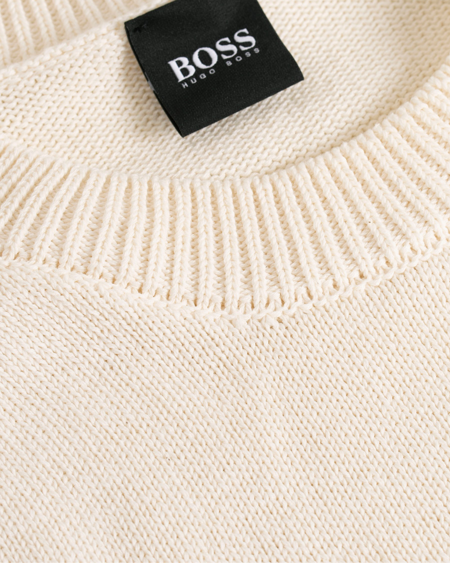Herre | Gensere | BOSS ORANGE | BOSS Casual Kamiscos Recylced Cotton Blend Crew Neck Cloud Cream
