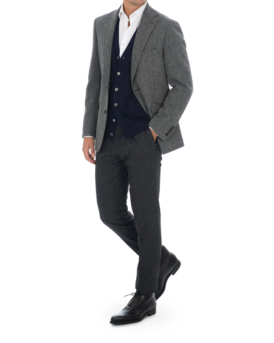 Herre | Dressjakker | Walker Slater | Edward Tweed Herringbone Blazer Charcoal