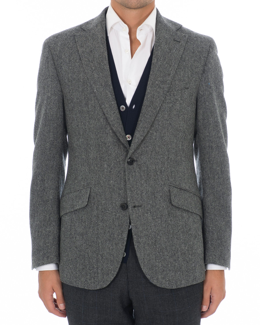 Herre | Dressjakker | Walker Slater | Edward Tweed Herringbone Blazer Charcoal