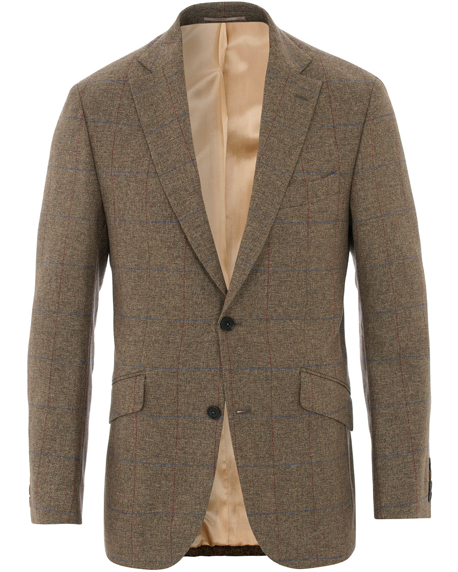 Herre | Dressjakker | Walker Slater | Edward Tweed Windowpane Blazer Brown