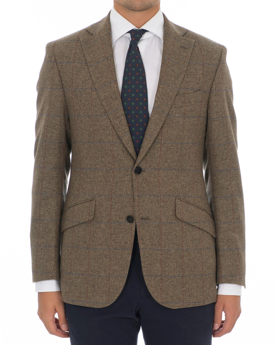 Herre | Dressjakker | Walker Slater | Edward Tweed Windowpane Blazer Brown