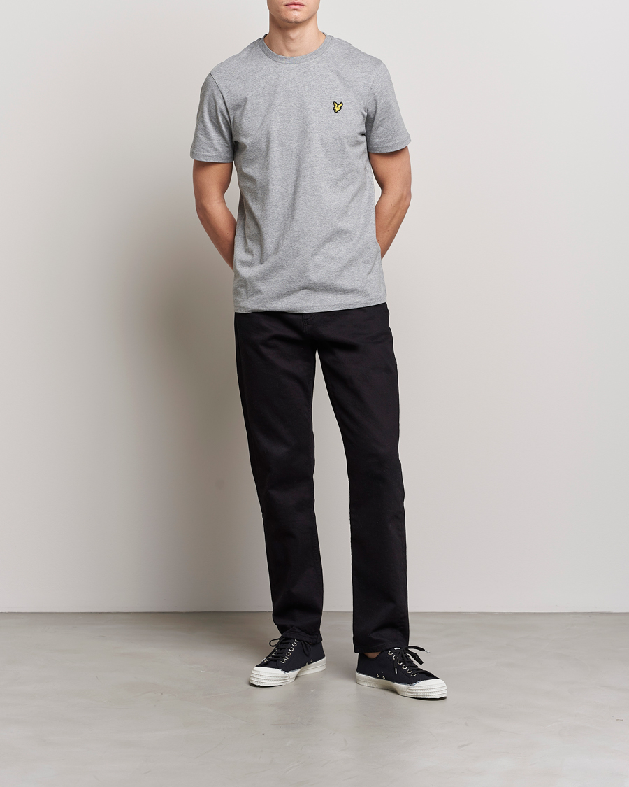 Herre | T-Shirts | Lyle & Scott | Crew Neck Organic Cotton T-Shirt Mid Grey Marl