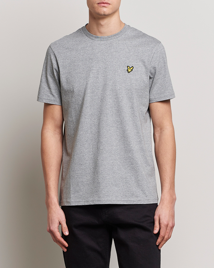 Herr | Kläder | Lyle & Scott | Crew Neck Organic Cotton T-Shirt Mid Grey Marl