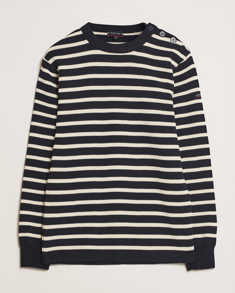 Herre | Gensere | Armor-lux | Fouesnant Classic Sweater Rich Navy/Nature