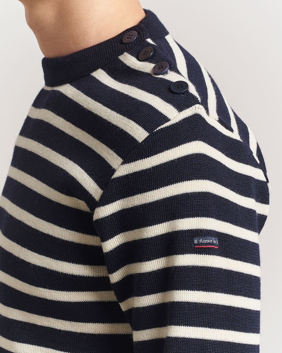 Herre | Gensere | Armor-lux | Fouesnant Classic Sweater Rich Navy/Nature
