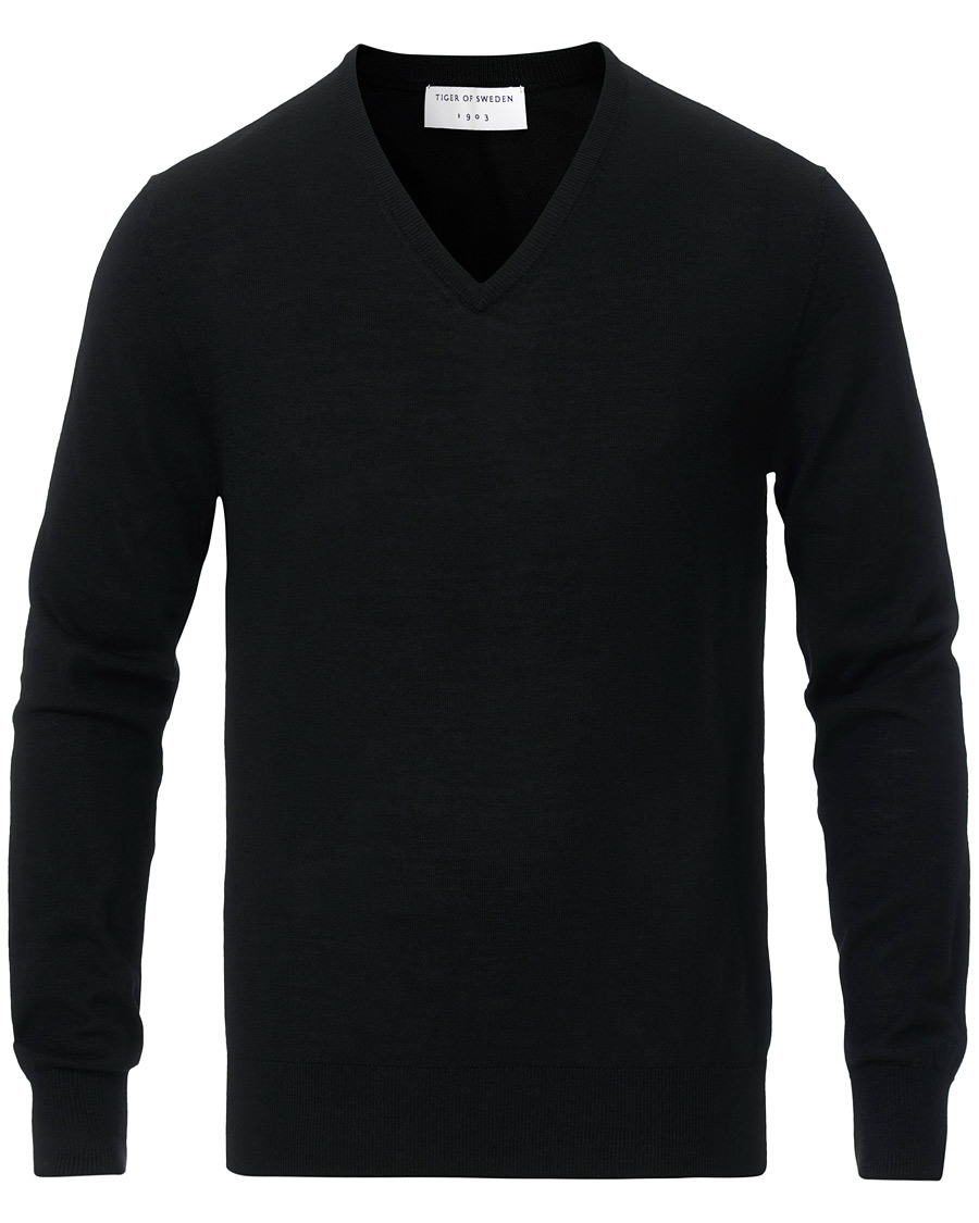 Herre | Gensere | Tiger of Sweden | Rael V-Neck Pullover Black