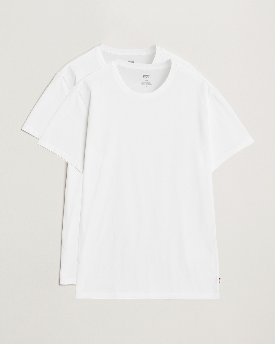 Herre | T-Shirts | Levi's | 2-Pack Crew Neck T-Shirt White