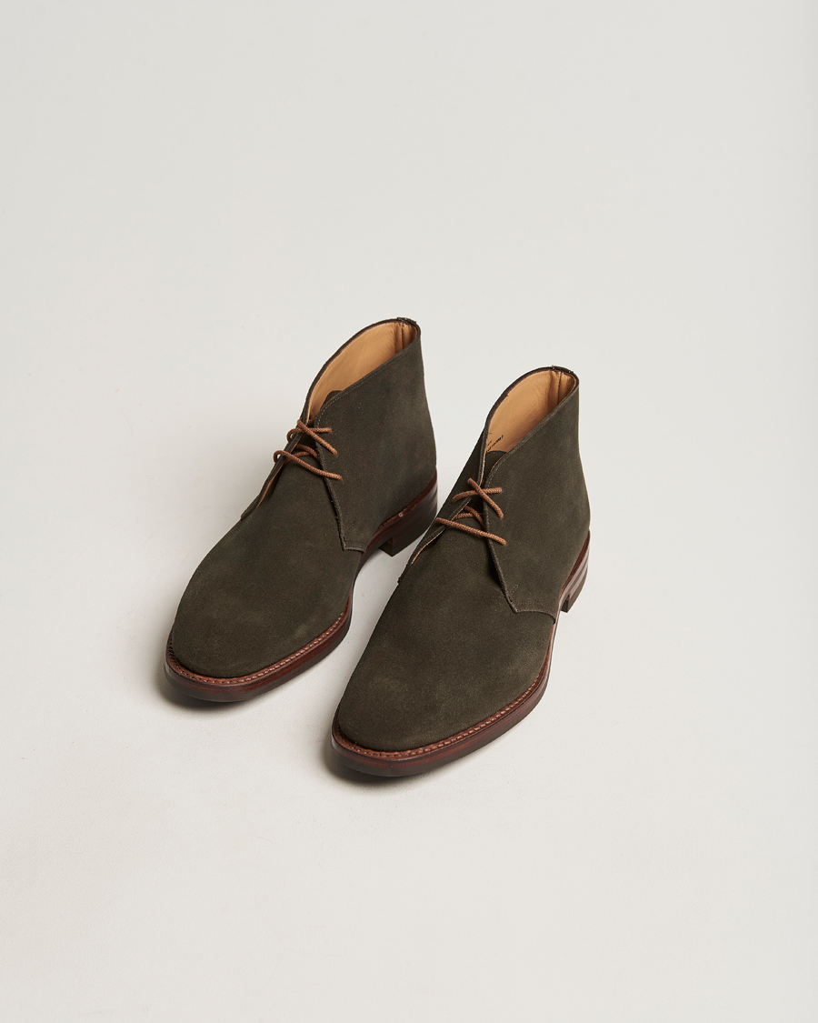 Herre | Crockett & Jones Chiltern Dainite Chukka Boot Green Suede | Crockett & Jones | Chiltern Dainite Chukka Boot Green Suede