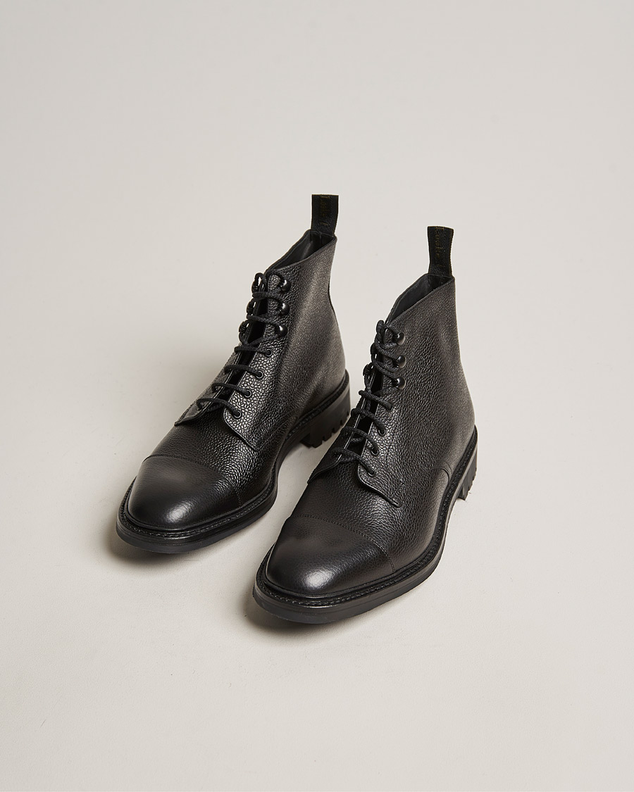 Herre | Håndlagde sko | Loake 1880 | Sedbergh Derby Boot Black Calf Grain