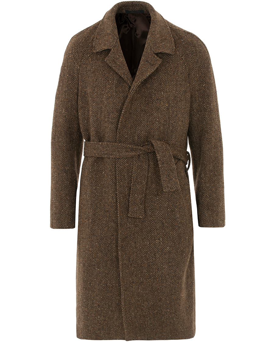 Herre | Jakker | Berg&Berg | Nisse Herringbone Raglan Coat Brown