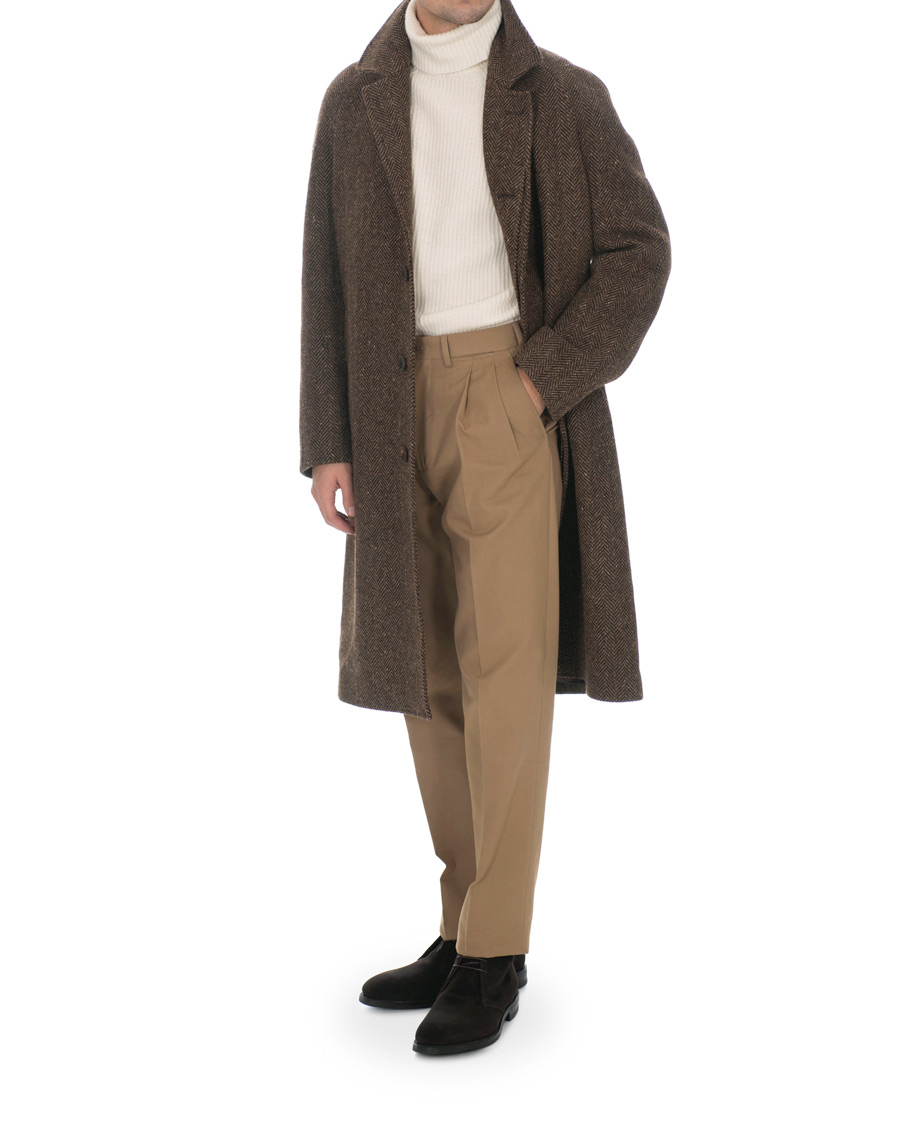 Herre | Jakker | Berg&Berg | Nisse Herringbone Raglan Coat Brown
