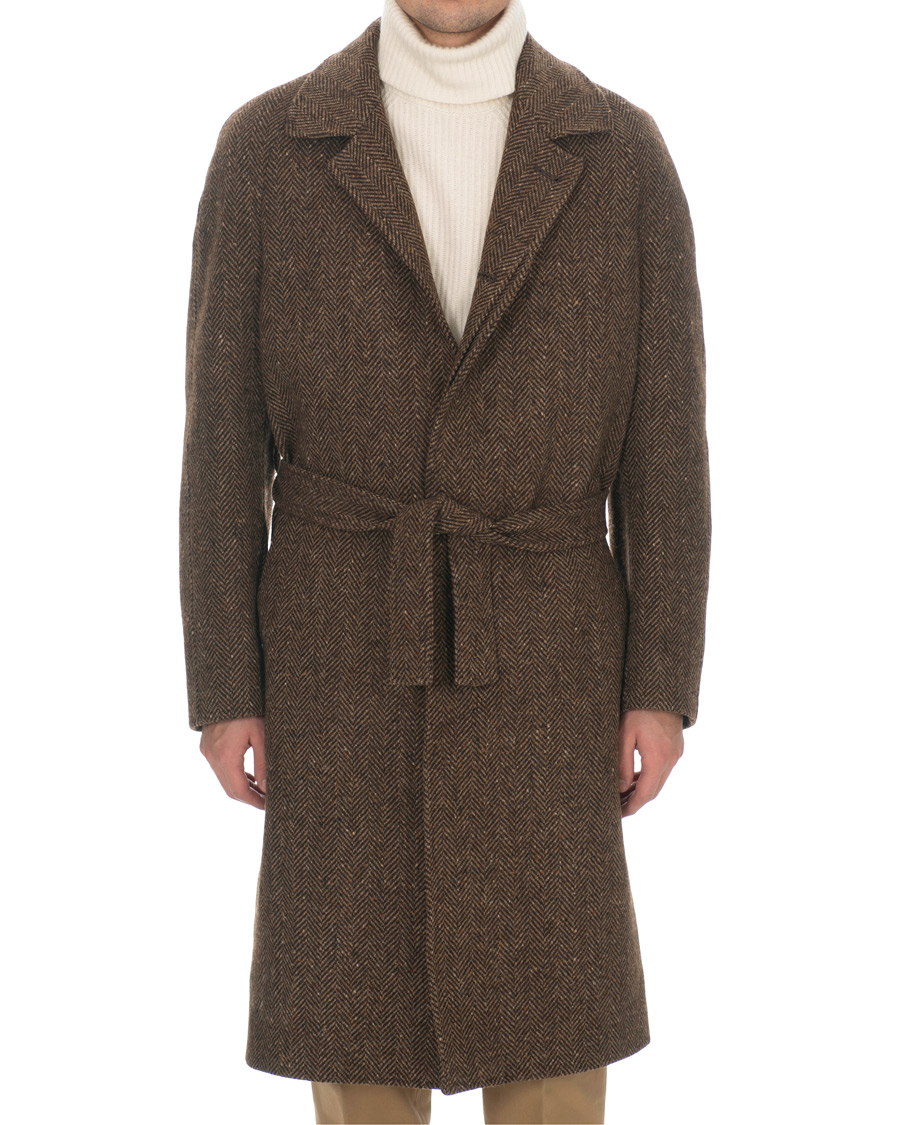 Herre | Jakker | Berg&Berg | Nisse Herringbone Raglan Coat Brown