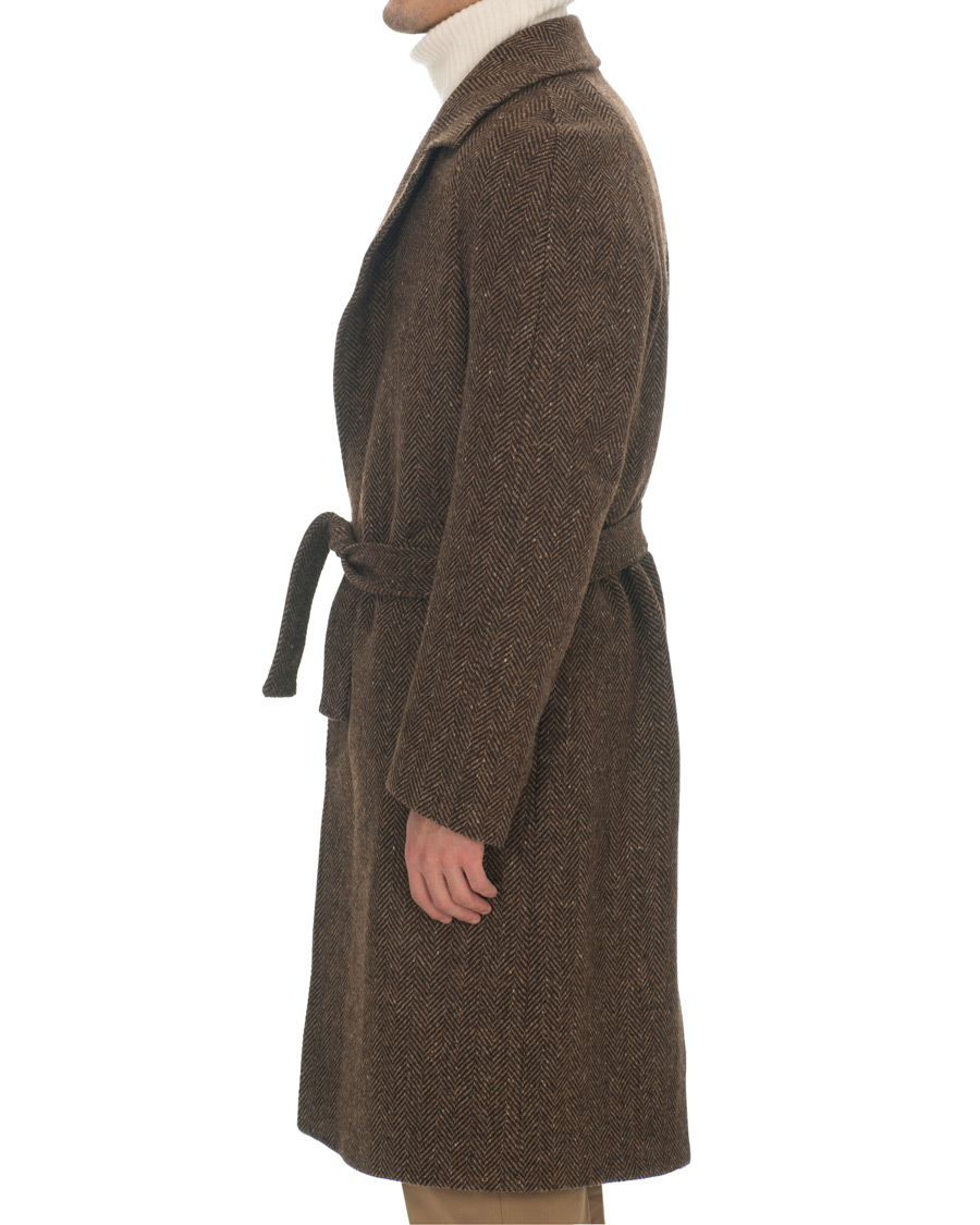 Herre | Jakker | Berg&Berg | Nisse Herringbone Raglan Coat Brown