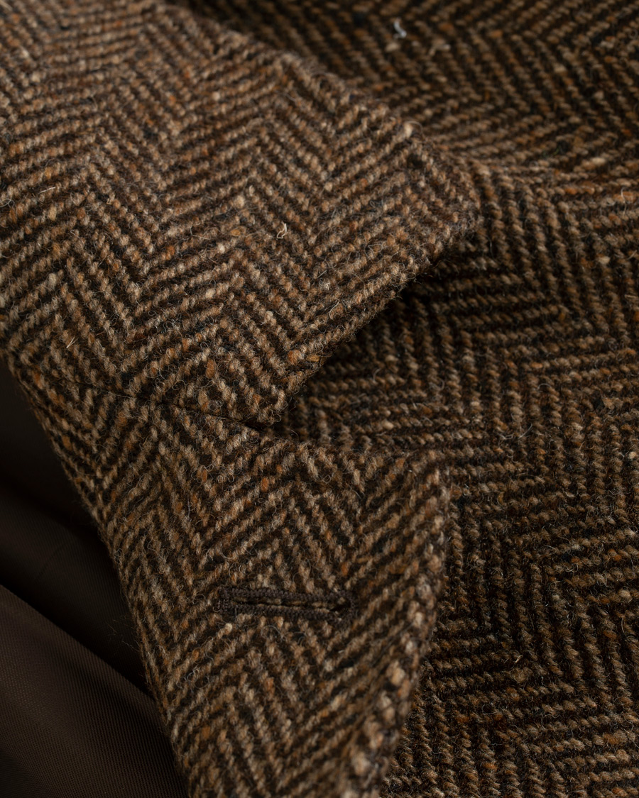 Herre | Jakker | Berg&Berg | Nisse Herringbone Raglan Coat Brown