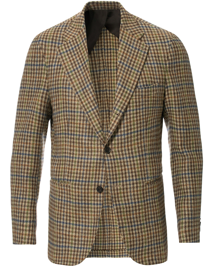 Herre | Dressjakker | Berg&Berg | Dan II Gun Club Check Wool Blazer Brown/Olive
