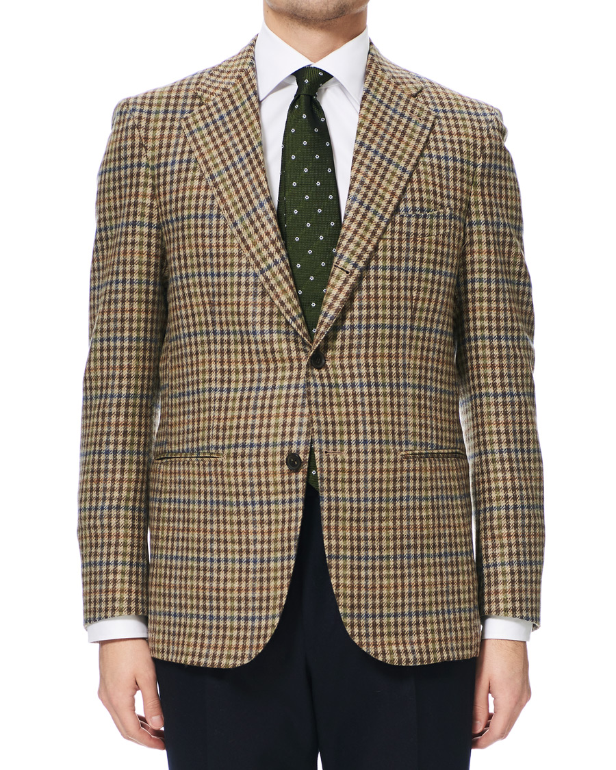 Herre | Dressjakker | Berg&Berg | Dan II Gun Club Check Wool Blazer Brown/Olive