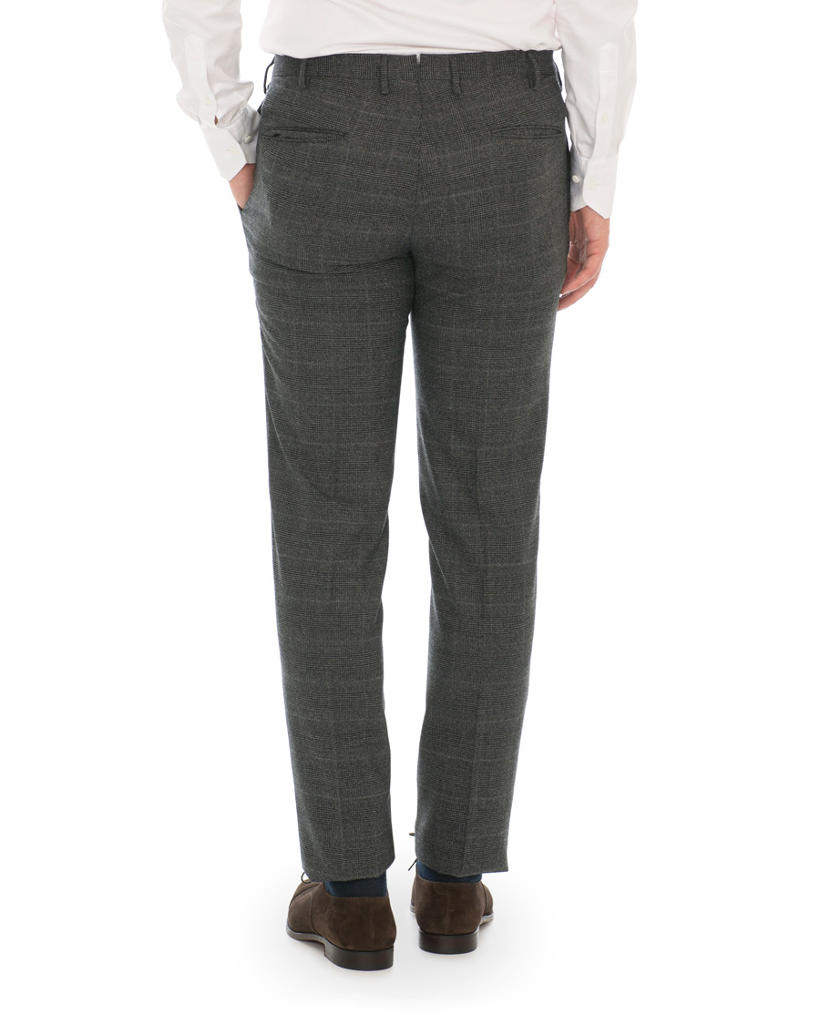 Herre | Bukser | Incotex | Slim Fit Glencheck Wool Trousers Charcoal