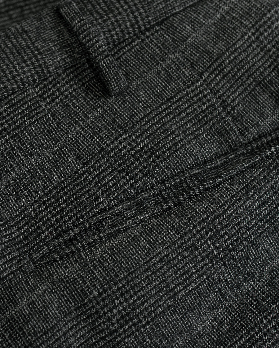 Herre | Bukser | Incotex | Slim Fit Glencheck Wool Trousers Charcoal