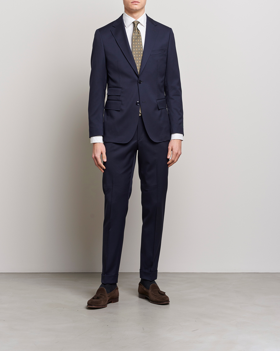 Herre | Bukser | Morris | Prestige Wool Suit Trousers Navy