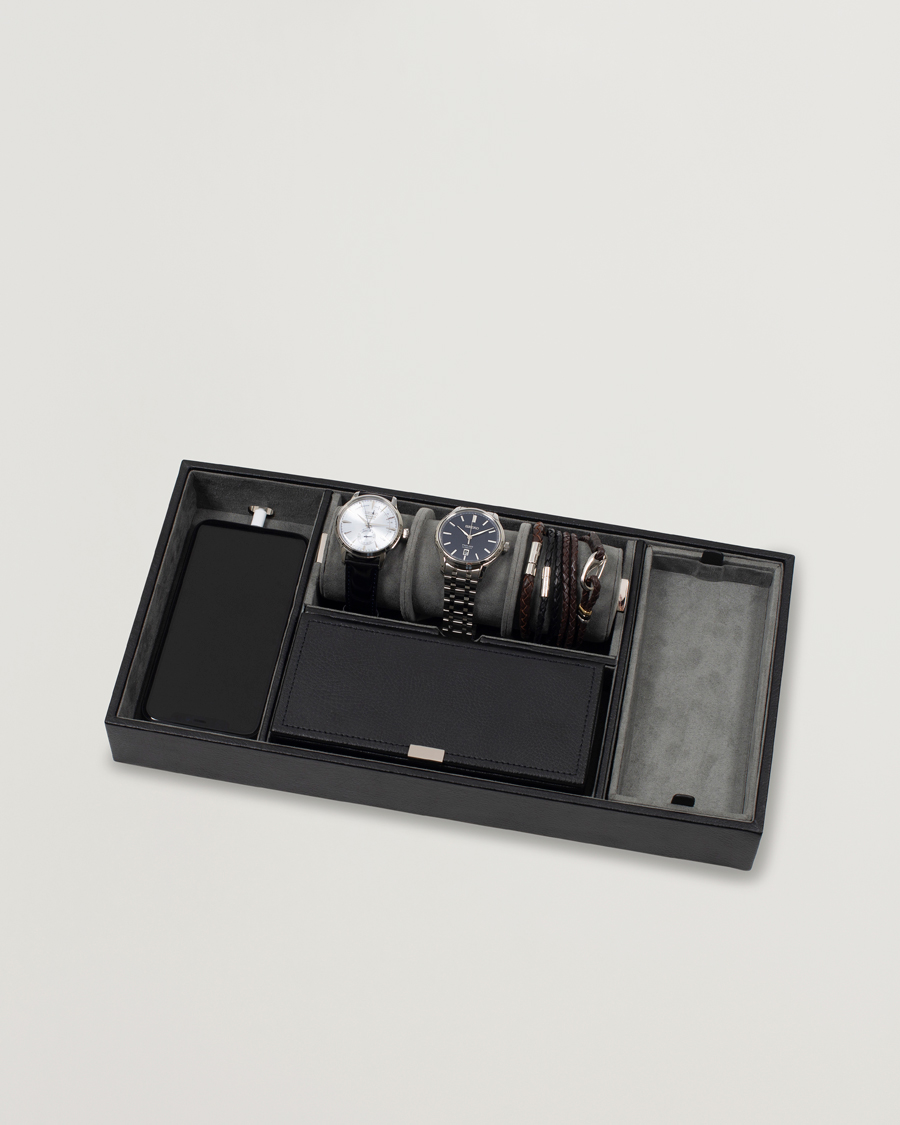 Herre |  | WOLF | Howard Valet Tray with Cuff Black/Grey Pebble